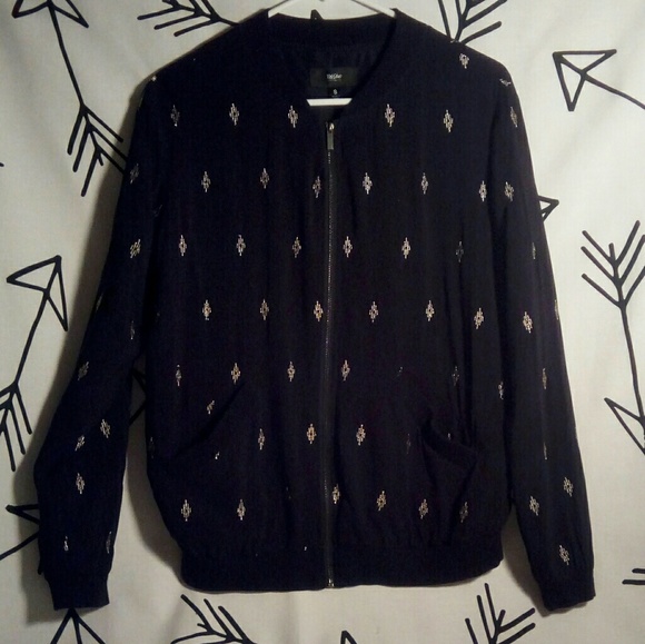 🆕🌟Silver Threaded Bomber Jacket 🌟 - Picture 4 of 8